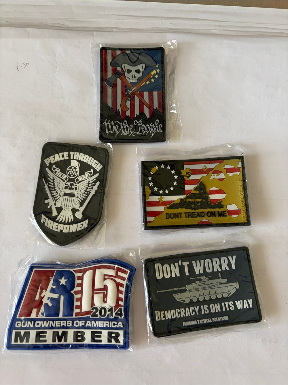 Patriotic Military PVC Patch Set with 'We the People' & 'Don't Tread On Me'